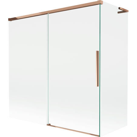 Mexen Rox L vonios ekrano 2-jų dalių slankiojančios durys 160 + 70 x 150 cm, skaidrus, rožinis auksas - 8C9L-160-070-60-00