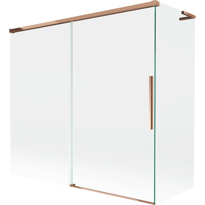 Mexen Rox L vonios užuolaida 2-dalių stumdomos 170 + 70 x 150 cm, permatoma, rožinis auksas - 8C9L-170-070-60-00