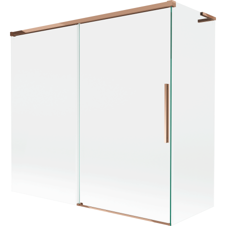 Mexen Rox L vonios užuolaida 2-dalių stumdomos 170 + 70 x 150 cm, permatoma, rožinis auksas - 8C9L-170-070-60-00