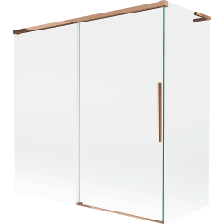 Mexen Rox L vonios ekrano 2 dalių atitraukiamos durelės 160 + 80 x 150 cm, skaidrios, rožinis auksas - 8C9L-160-080-60-00