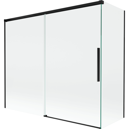 Mexen Rox dviejų dalių stumdomoji dušo pertvara 180 + 90 x 150 cm, skaidri, juoda - 8C9-180-090-70-00