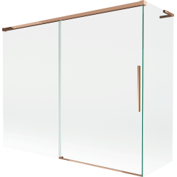 Mexen Rox L vonios sienelė 2-jų dalių stumdomas 190 + 80 x 150 cm, skaidrus, rožinis auksas - 8C9L-190-080-60-00