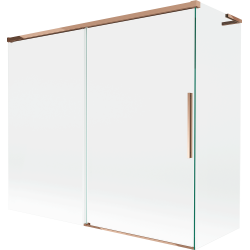 Mexen Rox L vonios ekranas, 2 varčių stumdomas 180 + 80 x 150 cm, permatomas, rožinis auksas - 8C9L-180-080-60-00