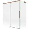 Mexen Rox L vonios ekranas, 2-jų dalių, 140 + 70 x 150 cm, skaidrus, šepečiu poliruota varis - 8C9L-140-070-65-00