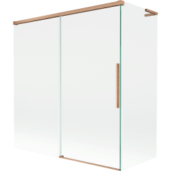Mexen Rox L voniausias ekranas, 2 sparnai, stumdomas 150 + 70 x 150 cm, skaidrus, šlifuotas varis - 8C9L-150-070-65-00