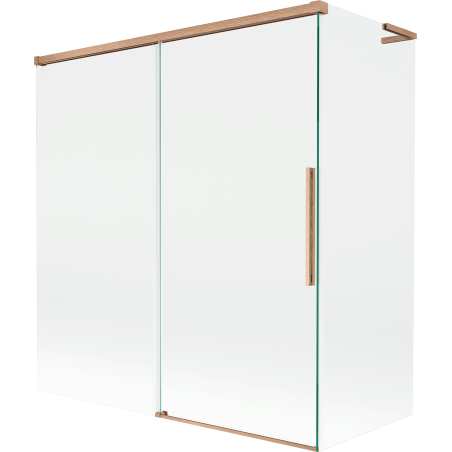 Mexen Rox L voniausias ekranas, 2 sparnai, stumdomas 150 + 70 x 150 cm, skaidrus, šlifuotas varis - 8C9L-150-070-65-00