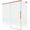 Mexen Rox L voniausias ekranas, 2 sparnai, stumdomas 150 + 70 x 150 cm, skaidrus, šlifuotas varis - 8C9L-150-070-65-00
