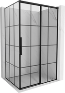 Mexen Rox dešinės pusės stumdomas dušo kabinos gaubtas 150 x 90 cm, juodas tinklelis, juoda - 8C2-150-090-70-77-P