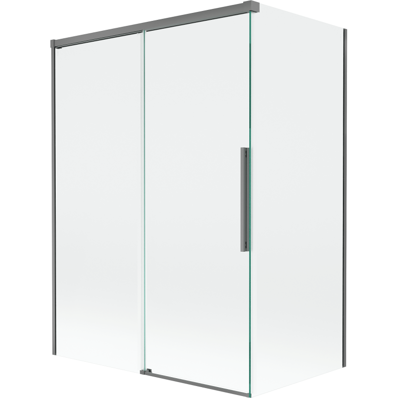 Mexen Rox dviejų durų stumdomos dušo sienelės 120 + 70 x 150 cm, skaidrios, tamsaus metalo - 8C9-120-070-95-00