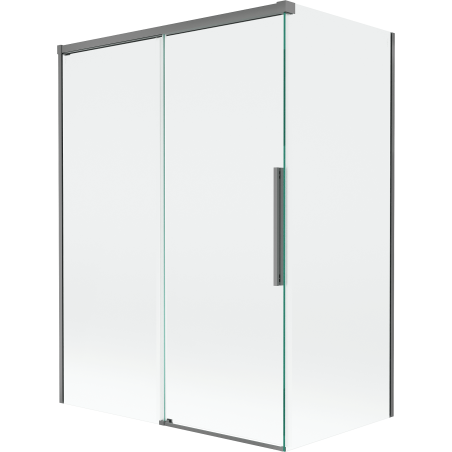 Mexen Rox dviejų durų stumdomos dušo sienelės 120 + 70 x 150 cm, skaidrios, tamsaus metalo - 8C9-120-070-95-00