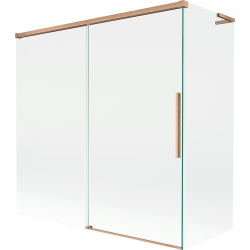 Mexen Rox L 2-dalių stumdomas vonios ekranas 160 + 70 x 150 cm, skaidrus, šlifuotas varis - 8C9L-160-070-65-00