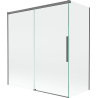 Mexen Rox dviejų dalių slankioji dušo siena 150 + 70 x 150 cm, permatoma, tamsaus metalo spalvos - 8C9-150-070-95-00