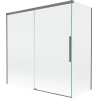 Mexen Rox vonios sienelė, dviejų dalių slankiojančios durys 160 + 70 x 150 cm, permatomas, šautuvo metalas - 8C9-160-070-95-00