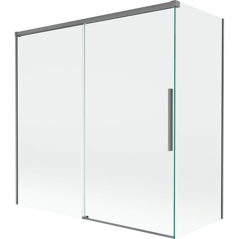Mexen Rox dušo pertvara 2-durų slanki 160 + 80 x 150 cm, permatoma, tamsaus metalo - 8C9-160-080-95-00