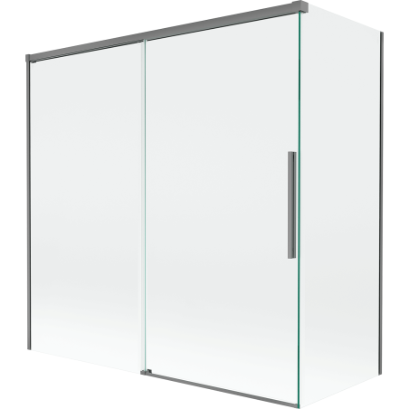Mexen Rox dušo pertvara 2-durų slanki 160 + 80 x 150 cm, permatoma, tamsaus metalo - 8C9-160-080-95-00