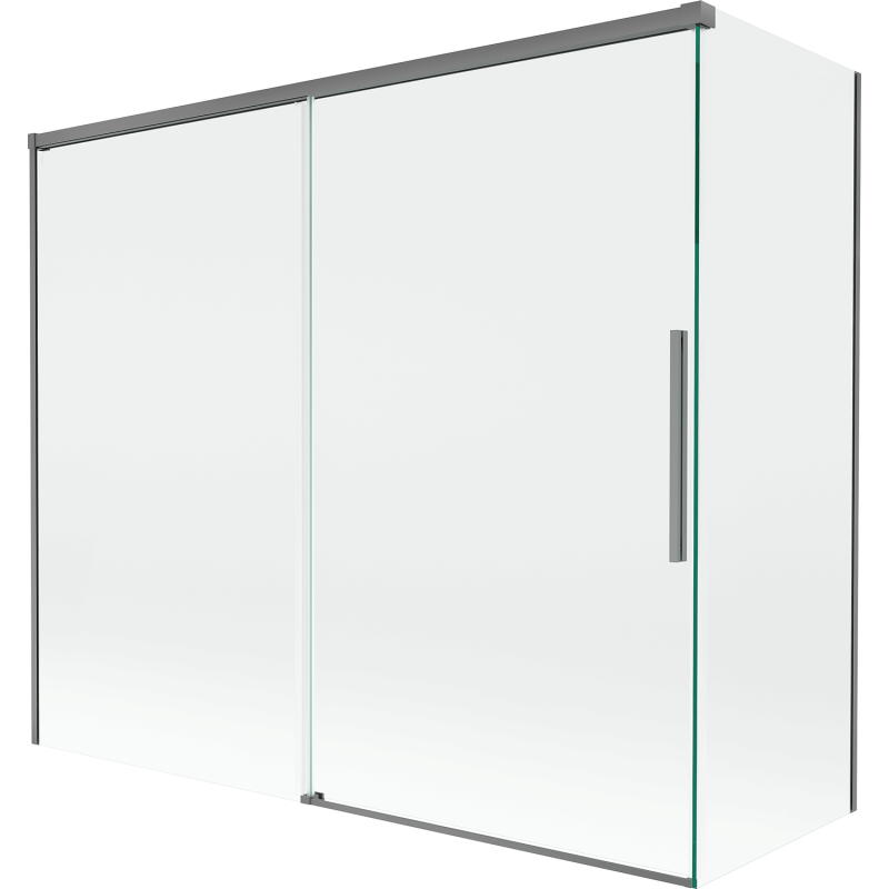 Mexen Rox vonios ekrano dviduris slankiojantis 180 + 80 x 150 cm, skaidrus, tamsaus metalo - 8C9-180-080-95-00