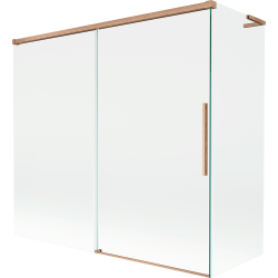 Mexen Rox L dviejų dalių slankiojama maudymosi kabina 170 + 70 x 150 cm, permatoma, šlifuotas varis - 8C9L-170-070-65-00