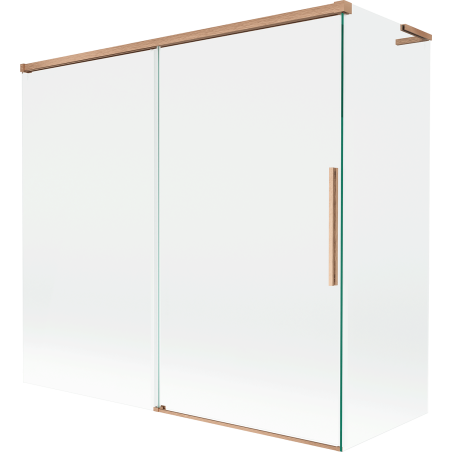 Mexen Rox L vonios ekranas, dviejų dalių slankiojančios durys 170 + 70 x 150 cm, skaidrus, šlifuotas varis - 8C9L-170-070-65-00