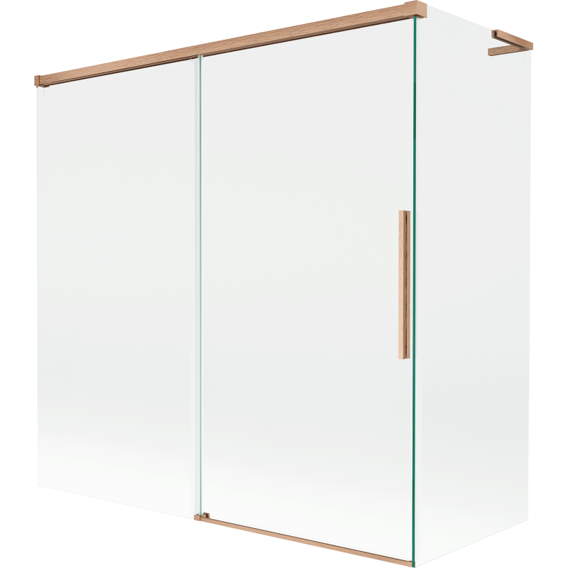 Mexen Rox L vonios pertvaras 2-durų slankiojančios 160 + 80 x 150 cm, skaidrios, šlifuotas varis - 8C9L-160-080-65-00
