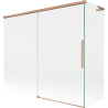 Mexen Rox L vonios kambario užtvara, dviejų dalių 180 + 80 x 150 cm, skaidri, šepetėta bronza - 8C9L-180-080-65-00