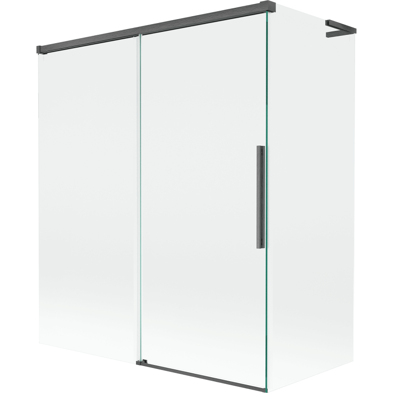 Mexen Rox L vonios širmos, 2-jų dalių stumdoma sistema 140 + 70 x 150 cm, skaidri, matinė pilka - 8C9L-140-070-66-00