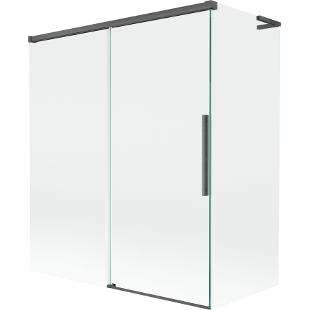 Mexen Rox L vonios širmos, 2-jų dalių stumdoma sistema 140 + 70 x 150 cm, skaidri, matinė pilka - 8C9L-140-070-66-00