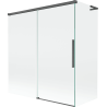 Mexen Rox L vonios ekranas 2 dalių stumdomas 150 + 70 x 150 cm, skaidrus, ginklų pilka šukuota - 8C9L-150-070-66-00