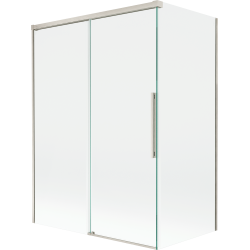 Mexen Rox dušo ekranas, 2-dalių, stumdomas 120 + 70 x 150 cm, skaidrus, šepečiu nikeliuotas - 8C9-120-070-97-00