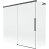 Mexen Rox L dviejų skyrių stumdomas dušo pertvaras 160 + 75 x 150 cm, skaidrus, pilkas šepetuotas - 8C9L-160-075-66-00