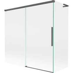 Mexen Rox L 2 dalių stumdomas vonios ekranas 160 + 80 x 150 cm, skaidrus, šlifuotas pilkšvai pilkas - 8C9L-160-080-66-00