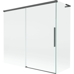 Mexen Rox L 2-dalių stumdomas vonios pertvaras 170 + 80 x 150 cm, skaidrus, šautuvo pilkšvai šlifuotas - 8C9L-170-080-66-00