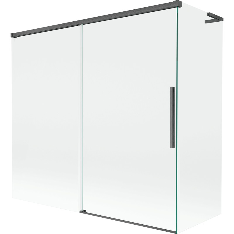 Mexen Rox L 2-dalių stumdomas vonios pertvaras 170 + 80 x 150 cm, skaidrus, šautuvo pilkšvai šlifuotas - 8C9L-170-080-66-00