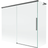 Mexen Rox L dviejų dalių slydinčios dušo sienelės 180 + 80 x 150 cm, skaidri, tamsiai pilkos spalvos šepečiu pašiauštas