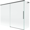 Mexen Rox L vonios sienelė 2-jų dalių, stumdomos, 190 + 80 x 150 cm, skaidri, šešėlinė pilka šlifuota - 8C9L-190-080-66-00