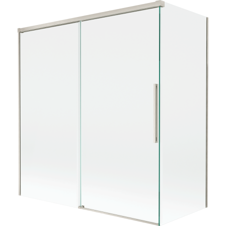 Mexen Rox sulankstomas dušo ekranas, 2 durys, stumdomas 150 + 70 x 150 cm, skaidrus, šlifuotas nikelis - 8C9-150-070-97-00