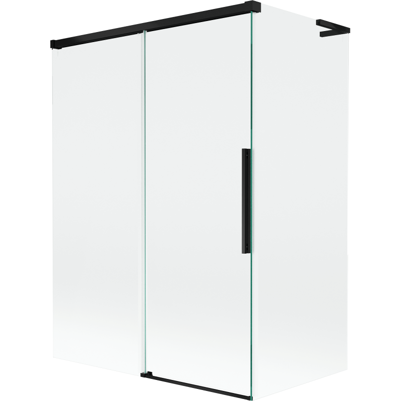 Mexen Rox L vonios pertvara, 2-jų dalių, stumdoma 120 + 70 x 150 cm, permatoma, juoda - 8C9L-120-070-70-00