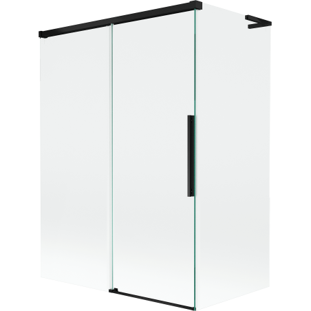 Mexen Rox L vonios pertvara, 2-jų dalių, stumdoma 120 + 70 x 150 cm, permatoma, juoda - 8C9L-120-070-70-00