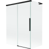 Mexen Rox L vonios pertvara, 2-jų dalių, stumdoma 120 + 70 x 150 cm, permatoma, juoda - 8C9L-120-070-70-00