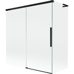Mexen Rox L vonios ekrano dviejų durų slankusis 150 + 70 x 150 cm, skaidrus, juodas - 8C9L-150-070-70-00