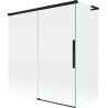 Mexen Rox L vonios ekrano dviejų durų slankusis 150 + 70 x 150 cm, skaidrus, juodas - 8C9L-150-070-70-00