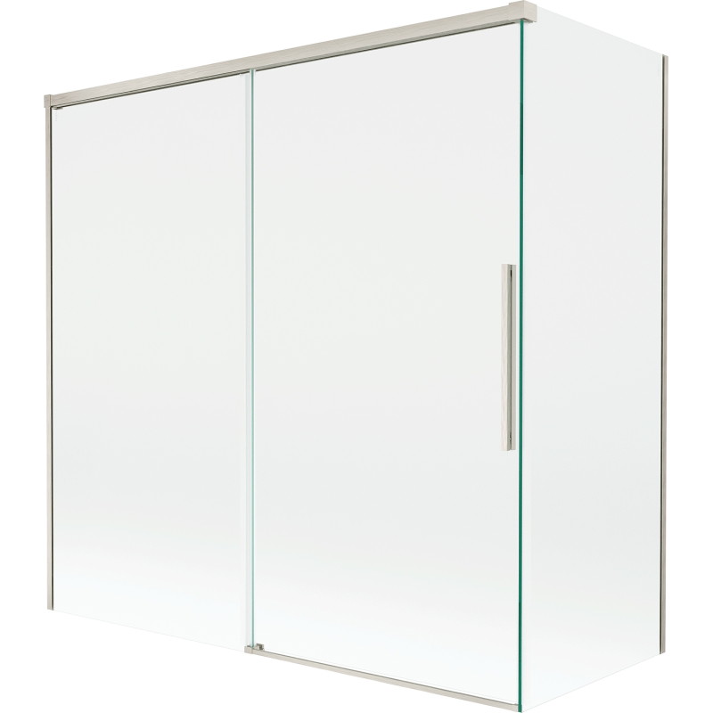 Mexen Rox 2-jų dalių stumdomas vonios ekranas 160 + 70 x 150 cm, skaidrus, šlifuotas nikelis - 8C9-160-070-97-00