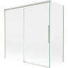 Mexen Rox, 2-dalių slidinanti vonios pertvara 160 + 75 x 150 cm, permatoma, šlifuotas nikelis - 8C9-160-075-97-00