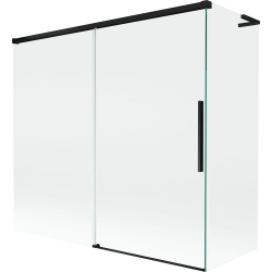 Mexen Rox L vonios pertvara su 2 stumdomais sparnais 170 + 80 x 150 cm, permatoma, juoda - 8C9L-170-080-70-00