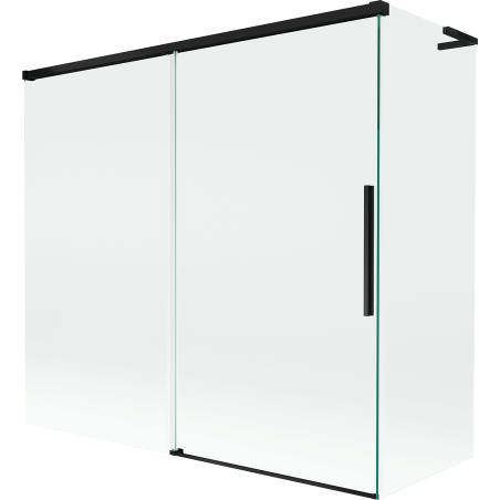 Mexen Rox L vonios ekranas, 2-jų dalių stumdomas, 170 + 80 x 150 cm, skaidrus, juodas - 8C9L-170-080-70-00