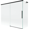Mexen Rox L vonios dušo pertvara, 2-durų, stumdomas 180 + 80 x 150 cm, skaidrus, juodas - 8C9L-180-080-70-00