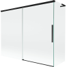 Mexen Rox L sukamas vonios ekranas, dvisparnis, stumdomas 190 + 80 x 150 cm, skaidrus, juodas - 8C9L-190-080-70-00