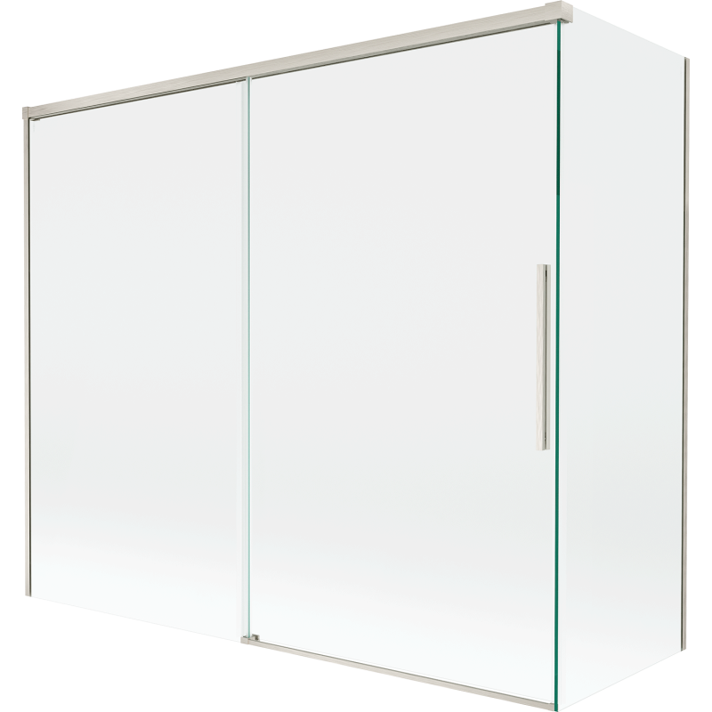 Mexen Rox dušo sienelė, 2-dalių, stumdomos, 180 + 80 x 150 cm, skaidri, šlifuotas nikelis - 8C9-180-080-97-00