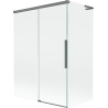 Mexen Rox L vonios ekranas, dviejų dalių, stumdomas 120 + 70 x 150 cm, skaidrus, ginklų metalas - 8C9L-120-070-95-00