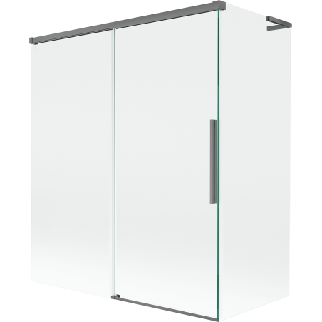 Mexen Rox L vonios pertvara 2-durų stumdoma 140 + 70 x 150 cm, permatoma, ginkluoto metalo - 8C9L-140-070-95-00