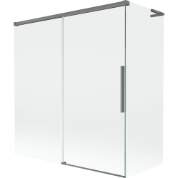 Mexen Rox L vonios pertvara, 2 sparnų, 150 + 70 x 150 cm, skaidri, ginklinis metalo - 8C9L-150-070-95-00